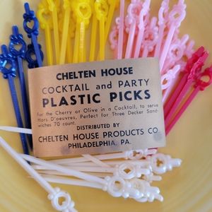 Vintage Chelten House Cocktail Appetizer Party Picks ~ Bar Cart ~ FINAL PRICE!